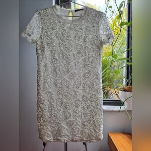 Zara Trafaluc white mini dress. Lace. Size  small.